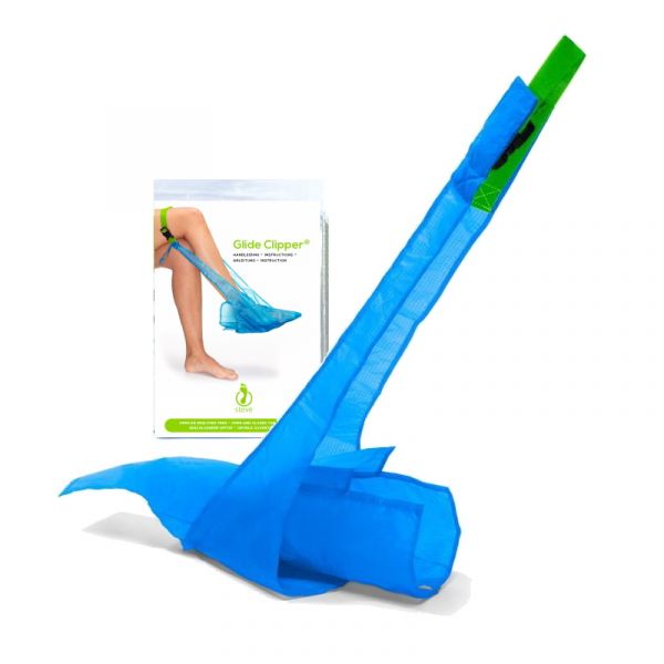 support stocking tool Steve Glide Clipper made of blue kite fabric and 2 handles in addition to its packaging